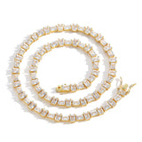 Zircon necklace square zircon tennis chain