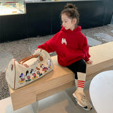 Girl Jacket Girls' Sweater Printed Letter Hooded