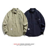 Men Long-Sleeved Shirt Spring Long Sleeve Shirt Coat Loose All-Match Casual