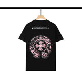 CHH Chrome Heart T Shirts Chrome Hearts Pink Sanskrit Print Short Sleeve T-Shirt