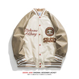 Men Baseball Jacket Spring Colorblock Baseball Uniform Male All-Matching Jacket