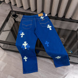 CHH Chrome Hearts Jeans Unisex Casual Loose Jeans