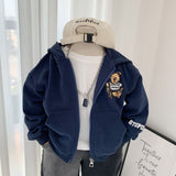 Boy Jacket Boy Hooded Coat Children's Korean-Style Cartoon Spring and Autumn Clothing Children's All-Match