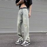 Unisex Jeans Star Jeans Men's Ripped Loose Straight Casual Pants