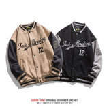 Men Baseball Jacket Spring Colorblock Baseball Uniform Coat Men Loose Retro Vintage