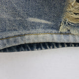 HS jeans Vintage Ripped Denim Shorts with Star Graphic and Distressed Details