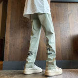 Unisex Jeans American Washed Old Printed Jeans ins
