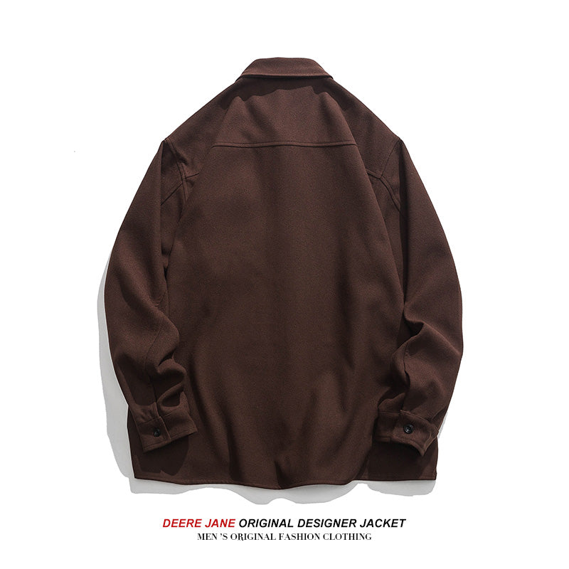 Men Long-Sleeved Shirt Spring Long Sleeve Shirt Men's Casual Baggy Coat Jacket
