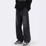 Unisex Jeans Retro Blue Wide Leg Jeans Men's Loose Straight Pants