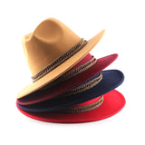 Walter White Fedora British Gentleman Fedora Hat Men's and Women's Woolen Felt Top Hat Fashion Simple