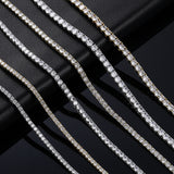 Zircon necklace copper inlaid with zircon single row full of diamonds