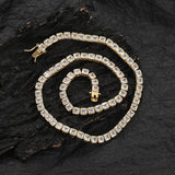 Zircon necklace bagged square zircon tennis chain