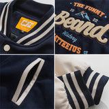 Men Baseball Jacket Spring Colorblock Baseball Uniform Male Loose Vintage Casual Jacket