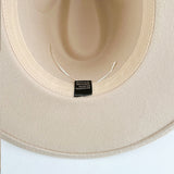 Walter White Fedora Solid Color Big Brim Top Hat Lun Fedora Hat Men and Women Retro Woolen Hat