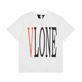 Vlone T Shirt Spring and Summer Big V Letter Crew Neck
