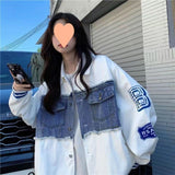 Unisex Baseball Jersey Fall Retro Denim Jacket