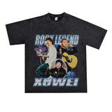 Rock Star T Shirt Chinese Singer Xu Wei Commemorative Edition Printed Loose Retro T-shirt