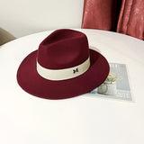 Walter White Fedora All-Match Big Flat Brim Witch Woolen Hat Felt Top Hat Men and Women Autumn and Winter