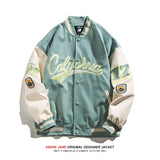 Men's Baseball Jacket Spring Leather Baseball Jacket Men's Vintage Loose Casual Leather Clothing Jacket