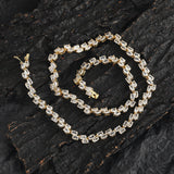 Zircon necklace oval egg-shaped double row tennis chain