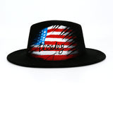 Walter White Fedora Topper Hand Painted Graffiti Woolen Hat Printed Tie-Dye Felt Hat