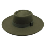 Walter White Hats Solid Color Wool Autumn and Winter Warm Outdoor Oval Ring Top Hat