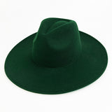 Walter White Fedora Solid Color Big Brim Top Hat Lun Fedora Hat Men and Women Retro Woolen Hat