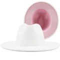 Walter White Fedora Woolen Hat Double-Sided Color Matching Felt Cap Flat Brim Fedora Hat