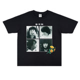 Rock Star T Shirt Retro Washed Short Sleeve Loose Street