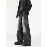 Unisex Jeans Vintage Washed Jeans Loose Pants Casual Trousers