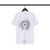 CHH Chrome Heart T Shirts Sanskrit cross logo short-sleeved men's T-shirt