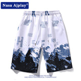 Nasa Shorts Shorts for Men Summer Trendy Student Loose Elastic