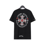 CHH Chrome Heart T Shirts Croix Cross Leather Printed Short Sleeve T-Shirt