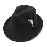 Walter White Hats Men's Billycock Feather Fur Felt Hat Men's Jazz Fedora