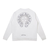 CHH Chrome Heart Hoodie Double Layer Classic Horseshoe Overlay Graffiti Crew Neck Sweater