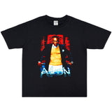 Rock Star T Shirt Pure Cotton Printed Washed Distressed T-shirt Short Sleeve Men and Women Loose