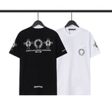 CHH Chrome Heart T Shirts Chrome Hearts Cross Sanskrit Print Short Sleeve Crew Neck T-Shirt