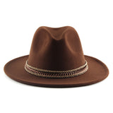 Walter White Fedora British Gentleman Fedora Hat Men's and Women's Woolen Felt Top Hat Fashion Simple