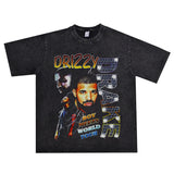 Rock Star T Shirt Drake Hip Hop Print Cotton T-shirt Short Sleeve Men and Women Loose