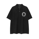 CHH Chrome Heart T Shirts Sanskrit horseshoe print polo shirt short sleeve