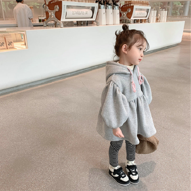 Girl Jacket Sweater Hooded Skirt