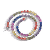 Zircon necklace size oval colorful zircon tennis chain