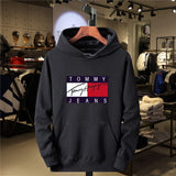 Tommy T Hoodie Hooded Sweater Fleece Print