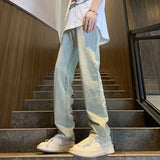 Unisex Jeans American Washed Old Printed Jeans ins