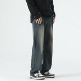 Unisex Jeans Autumn/Winter Loose Straight Casual Pants Wide Leg Pants