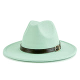 Walter White Fedora Solid Color Belt Woolen Hat Autumn and Winter Men and Women Fur Felt Hat