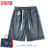 Nasa Shorts Denim Shorts for Men Summer Trendy Student Loose