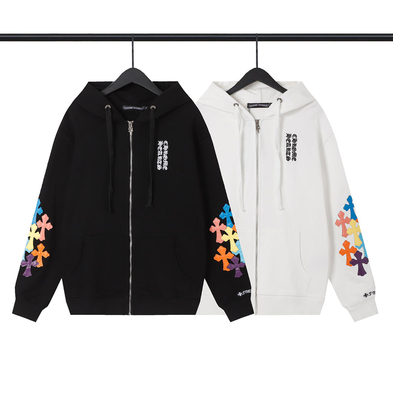 CHH Chrome Heart Hoodie Croix Tires Zip Cardigan Hooded Sweater