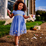 Girl Dress Summer Girls' Dress Style Knitted Cotton Children's Fashion Short Sleeve Princess Dress