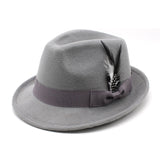 Walter White Hats Men's Billycock Feather Fur Felt Hat Men's Jazz Fedora